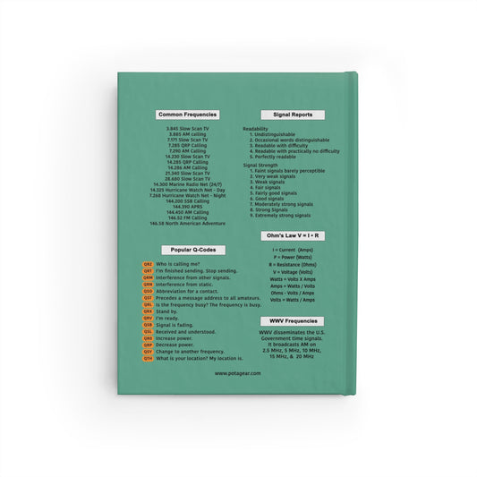 Hardcover Quick Ham Radio Reference Operating Journal, Amateur Radio Log Book, Parks On The Air Edition