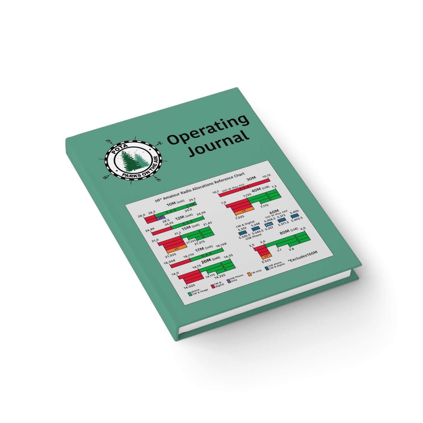 Hardcover Quick Ham Radio Reference Operating Journal, Amateur Radio Log Book, Parks On The Air Edition