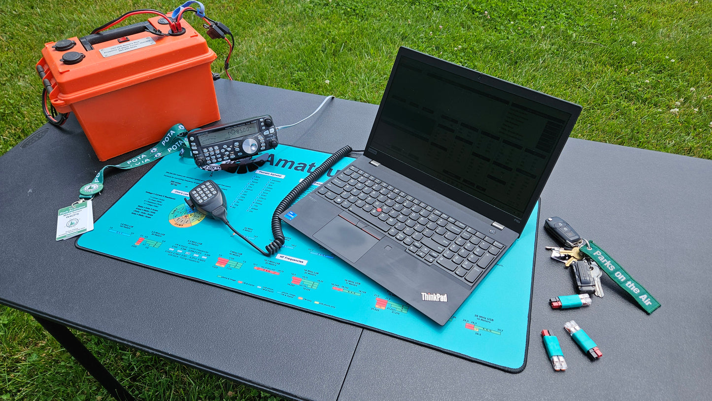 Parks On The Air Amateur Radio Desk Mat for Ham Radio Shack or Portable Operations