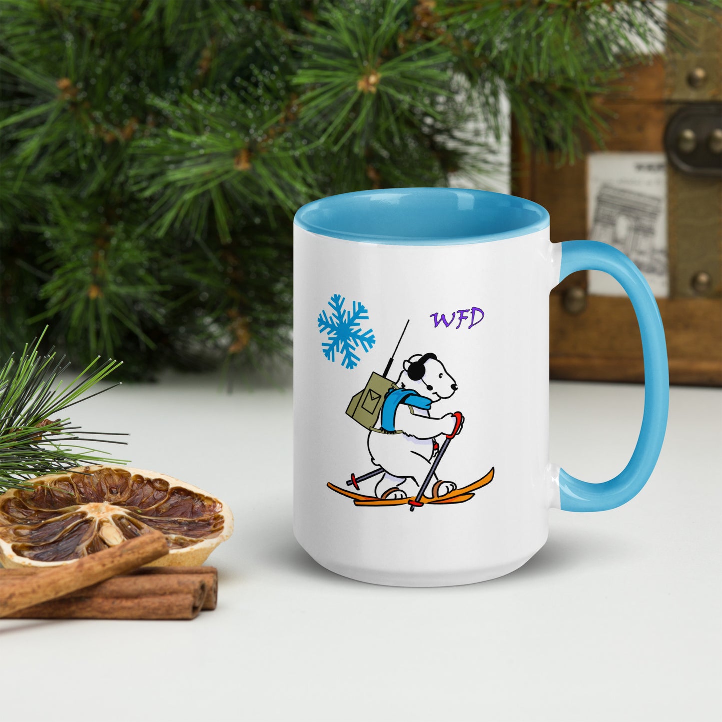 15oz Winter Field Day Mug (Customized) with blue accent