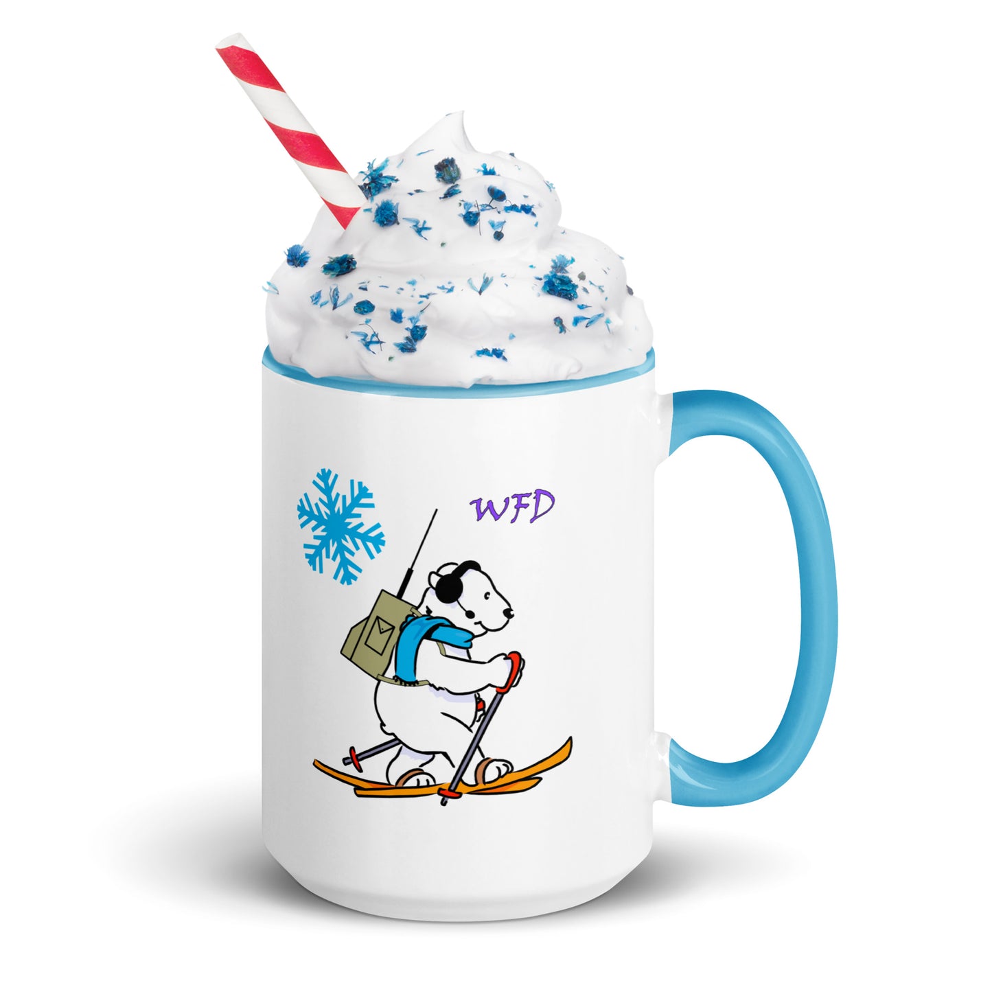 15oz Winter Field Day Mug (Customized) with blue accent