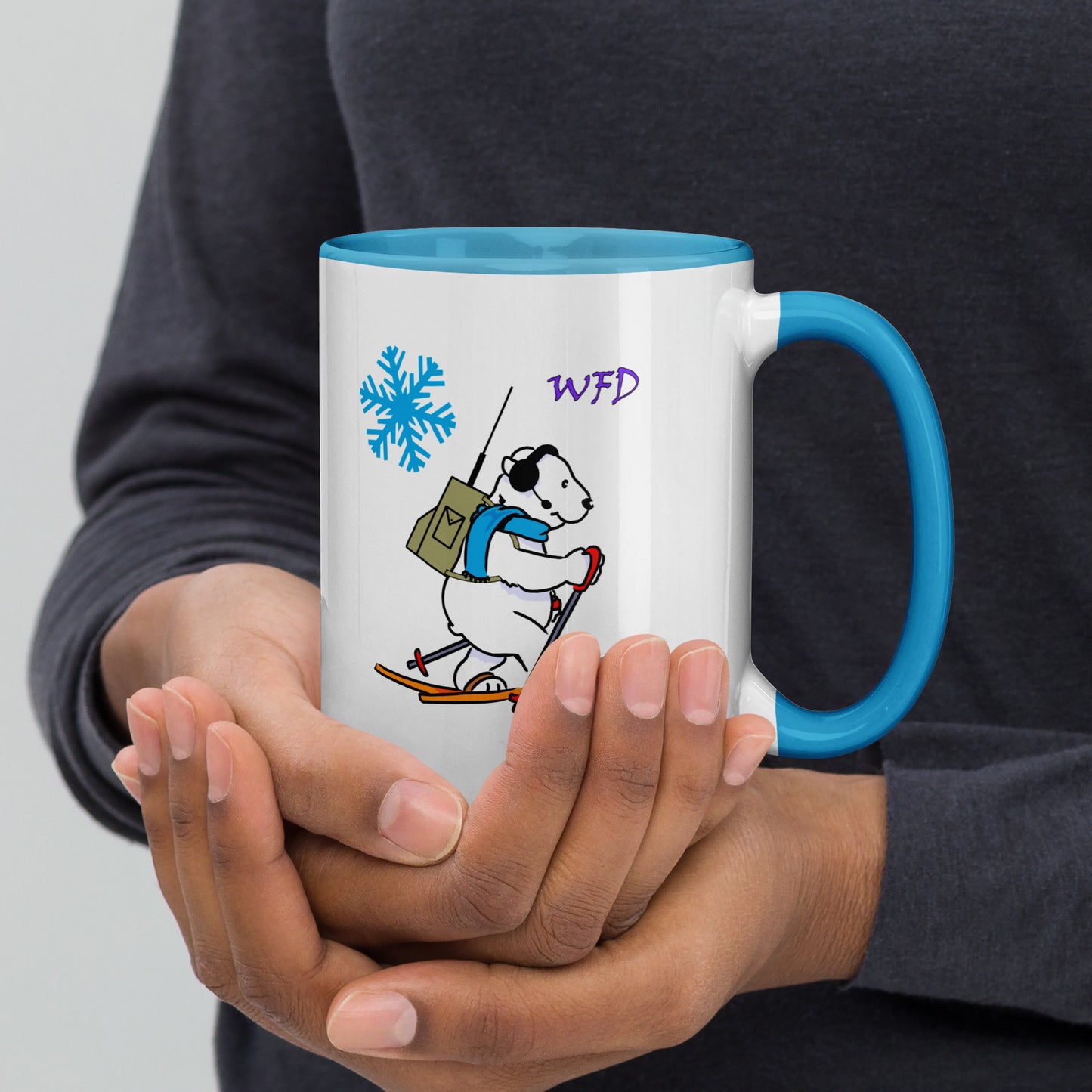15oz Winter Field Day Mug (Customized) with blue accent