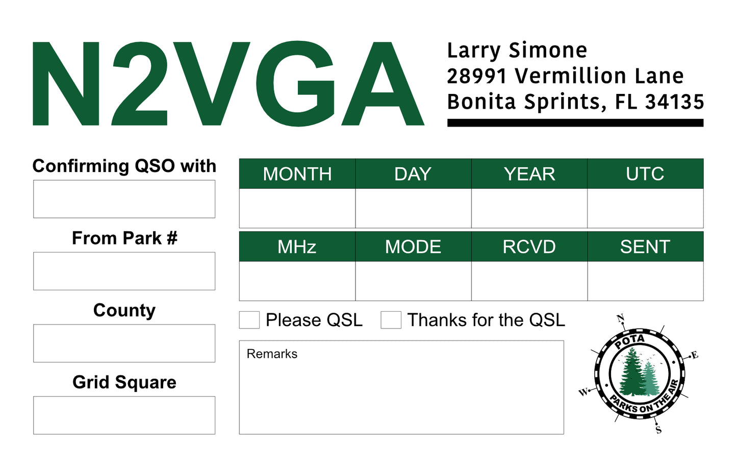 Single Sided Economy QSL Cards