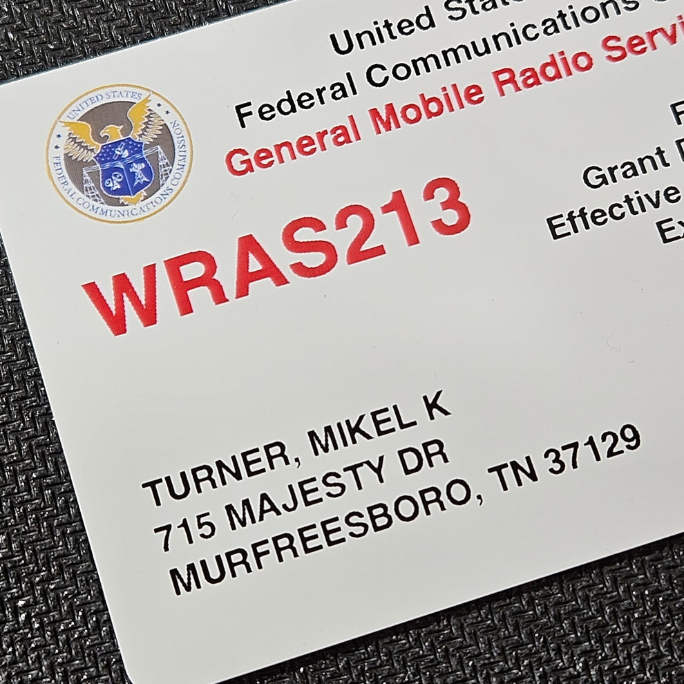 PVC Wallet Sized GMRS Reference Card – HamStuffOnline